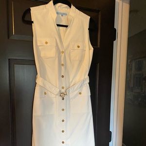 Antonio Melani sleeveless dress with gold buttons